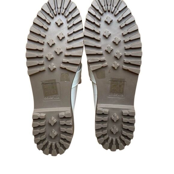 Dolce Vita Genuine Leather Woven Slip On Lug Sole Aubrey Loafers Ivory Size 6 - Picture 7 of 9